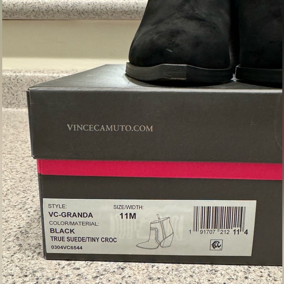 Vince Camuto Granda Black Zipper Closure Pointed Eye Ankle Boot size 11 NEW - Picture 8 of 14